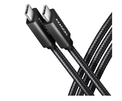 Kabel AXAGON BUCM32-CM20AB Kabel USB-C - USB-C 3.2 Gen 2, 2m, PD 100W, 5A, 4K HD, ALU, oplot, czarny
